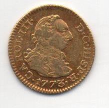 ESPAÑA CARLOS III DEL AÑO 1773 DE 1/2 ESCUDO 